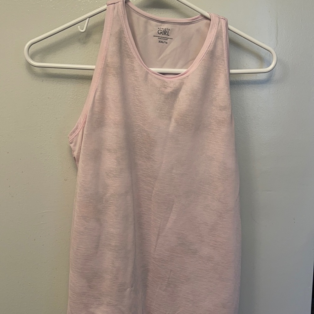 Athleta Girl XXL Pink Racer Back Tank with Built in Compression Tank